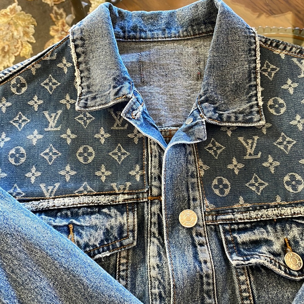 Designer inspired hand crafted denim jacket